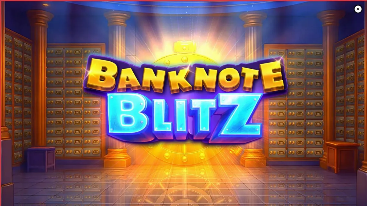Banknote Blitz slot machine interface with golden vault theme